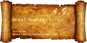 Antal Ingrid névjegykártya