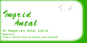 ingrid antal business card